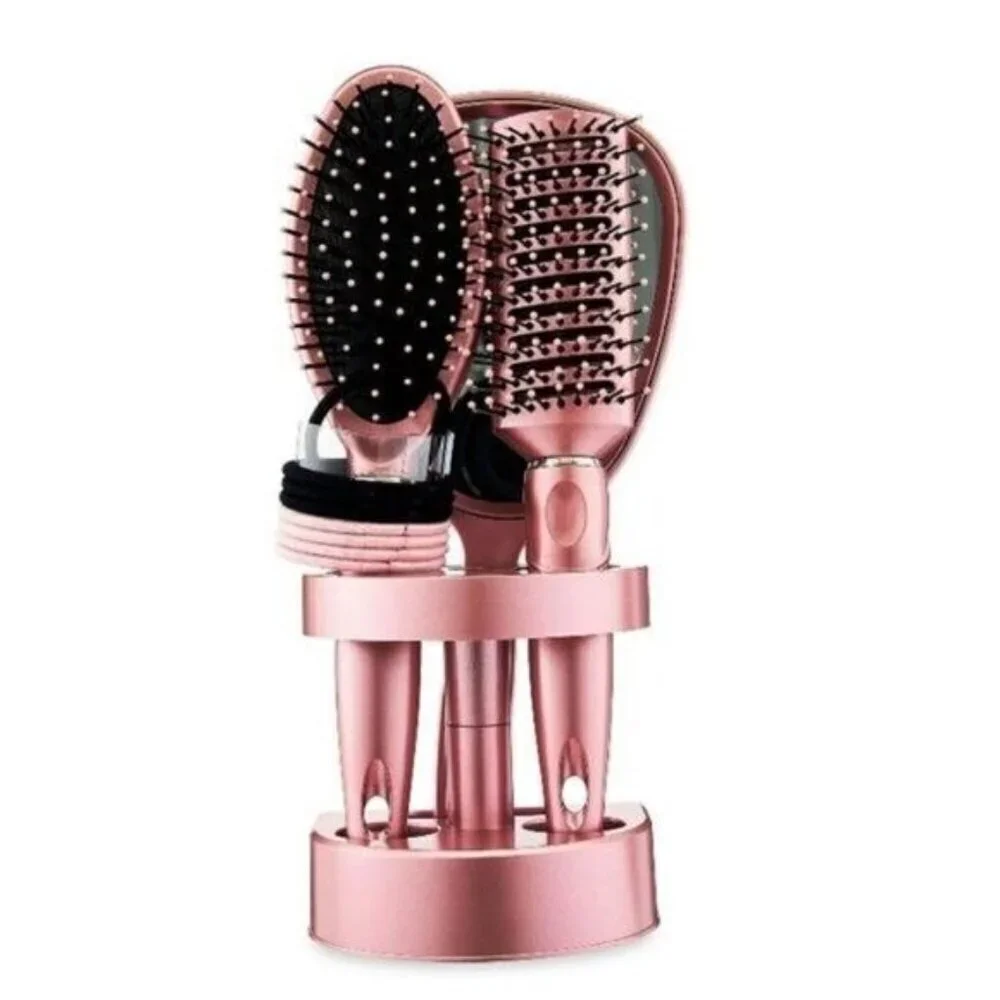 Pink Hairbrush Set New 12 Pieces